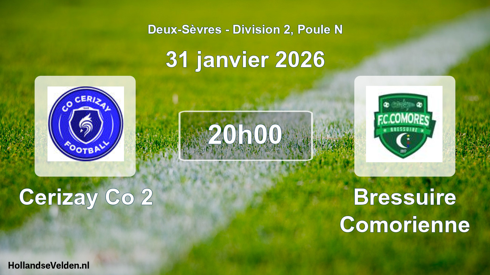 Geplande wedstrijd: Cerizay Co 2 - Bressuire Comorienne (31 janvier 2026)
