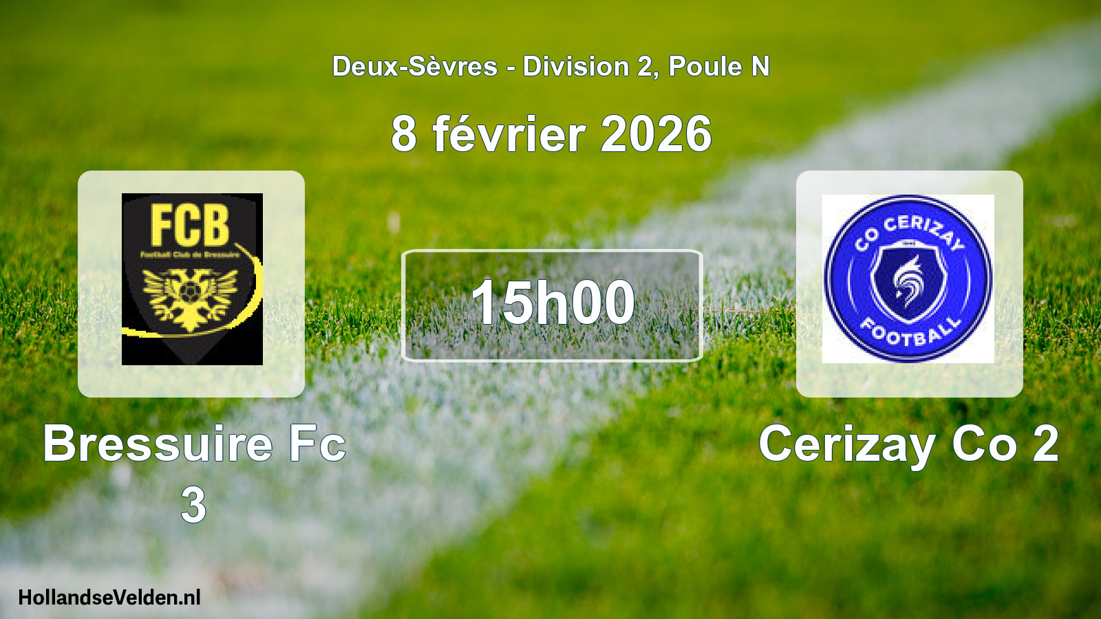 Scheduled Match: Bressuire Fc 3 - Cerizay Co 2 (8 February 2026)
