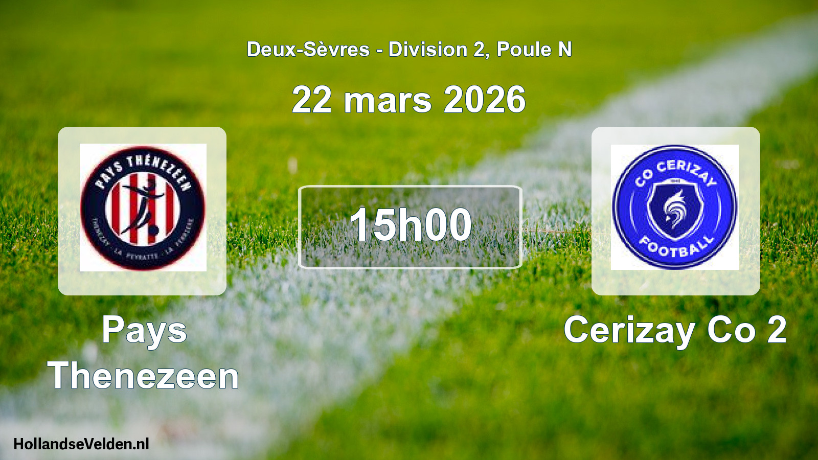 Geplande wedstrijd: Pays Thenezeen - Cerizay Co 2 (22 mars 2026)