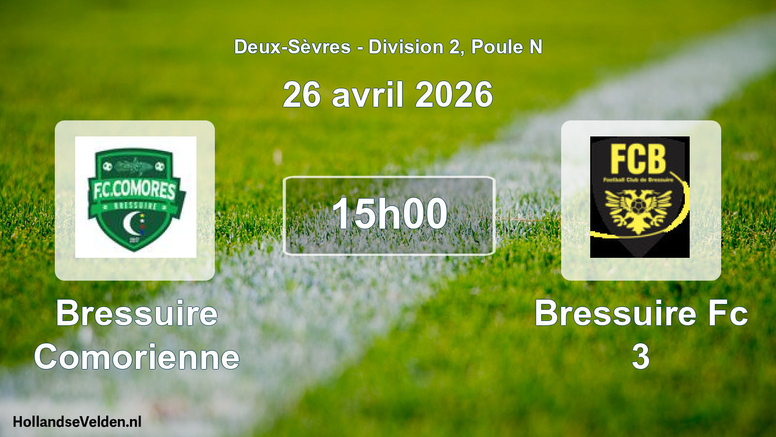 Geplande wedstrijd: Bressuire Comorienne - Bressuire Fc 3 (26 april 2026)