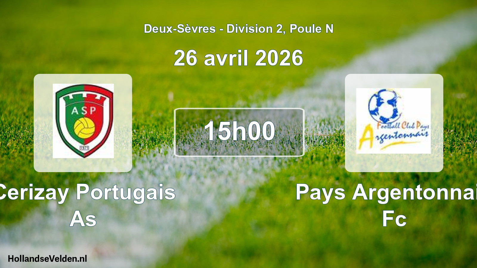Scheduled Match: Cerizay Portugais As - Pays Argentonnais Fc (26 April 2026)