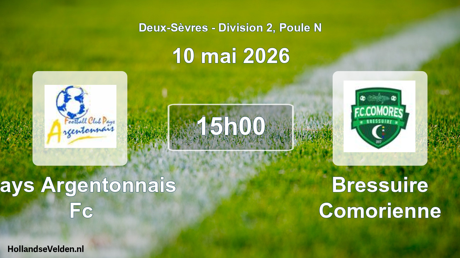 Geplande wedstrijd: Pays Argentonnais Fc - Bressuire Comorienne (10 mai 2026)