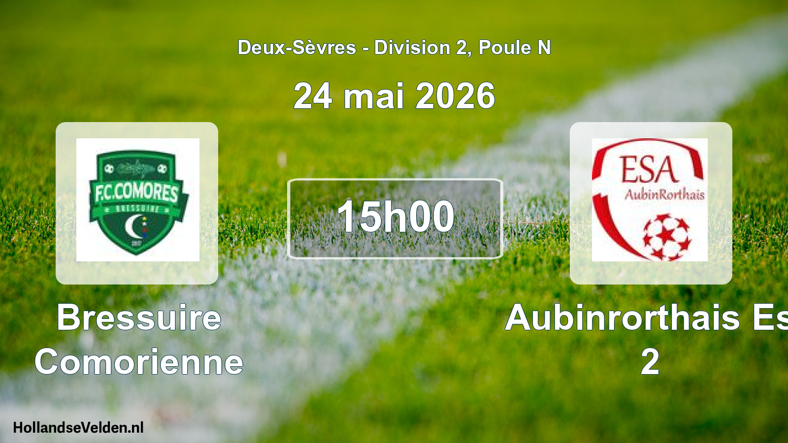 Geplande wedstrijd: Bressuire Comorienne - Aubinrorthais Es 2 (24 mai 2026)