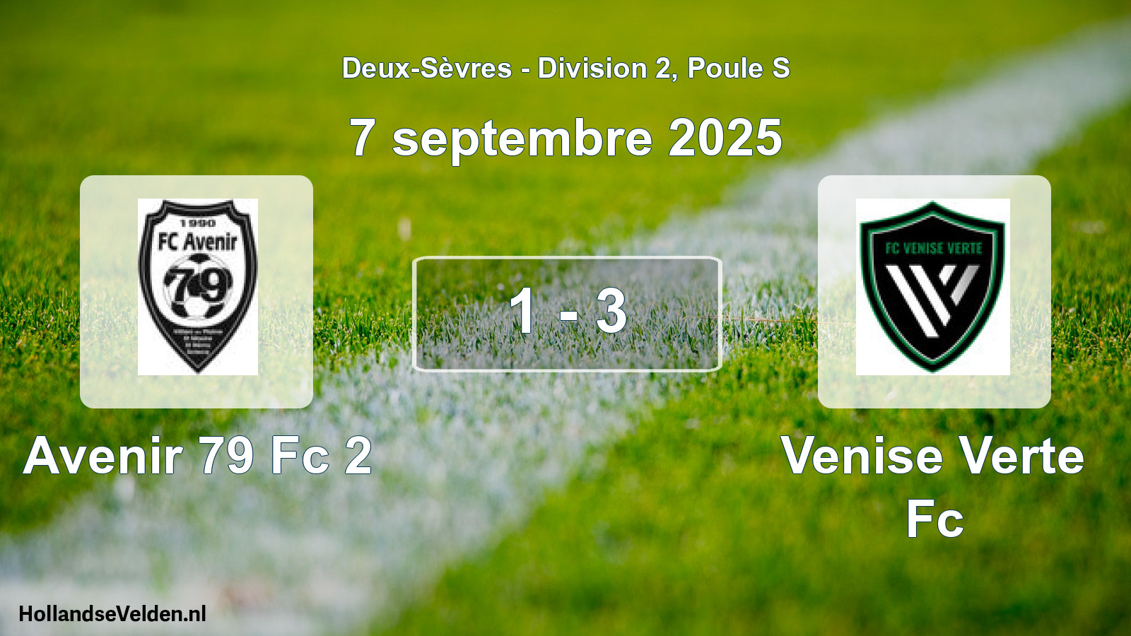 Gespeelde wedstrijd: Avenir 79 Fc 2 - Venise Verte Fc 1 - 3 (7 september 2025)
