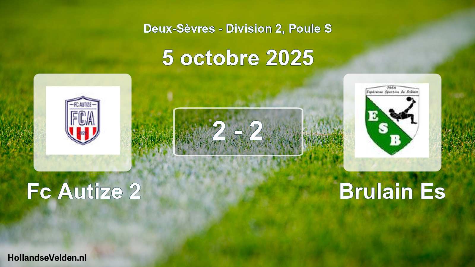 Gespeelde wedstrijd: Fc Autize 2 - Brulain Es 2 - 2 (5 oktober 2025)