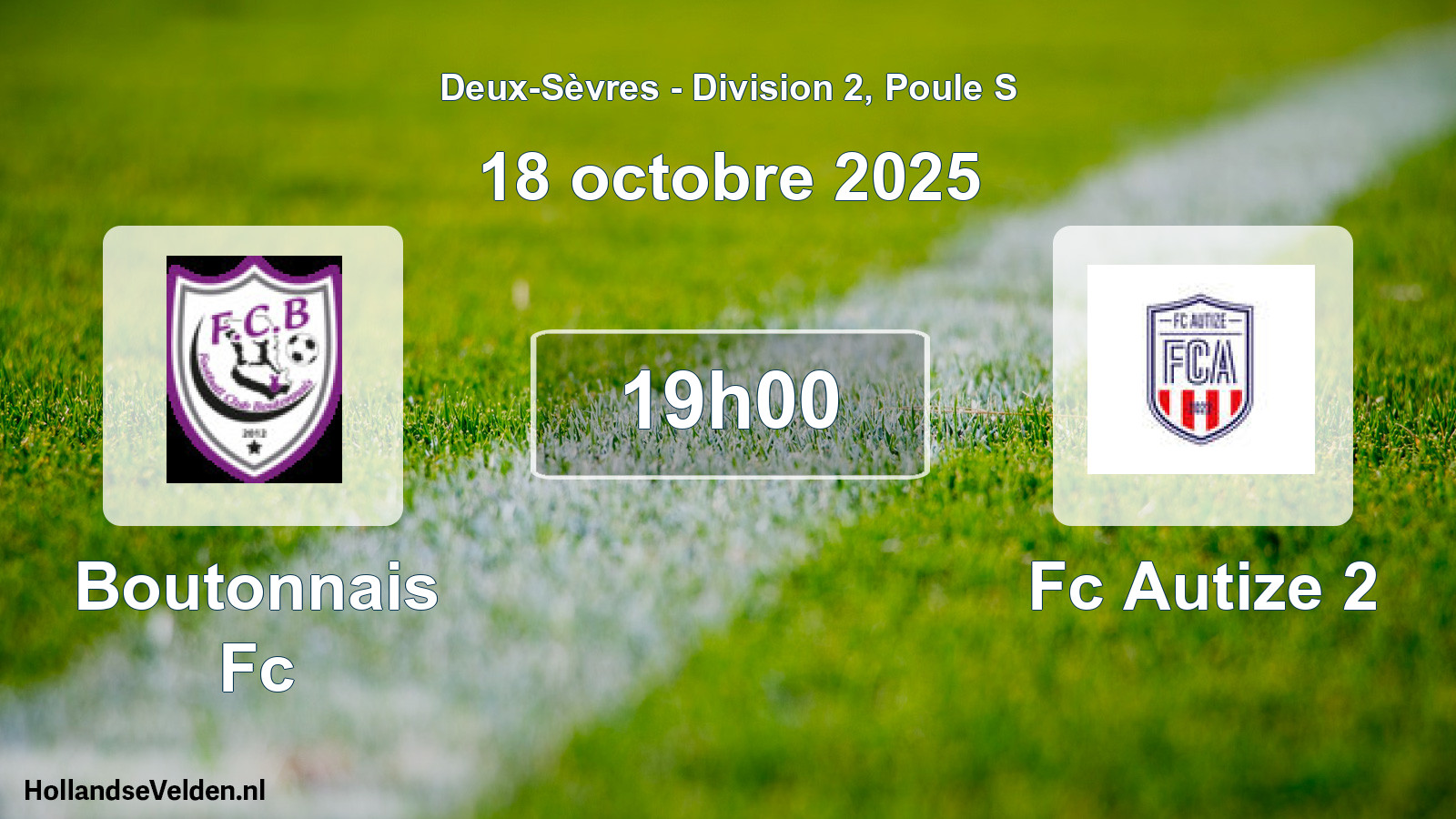 Geplande wedstrijd: Boutonnais Fc - Fc Autize 2 (18 octobre 2025)
