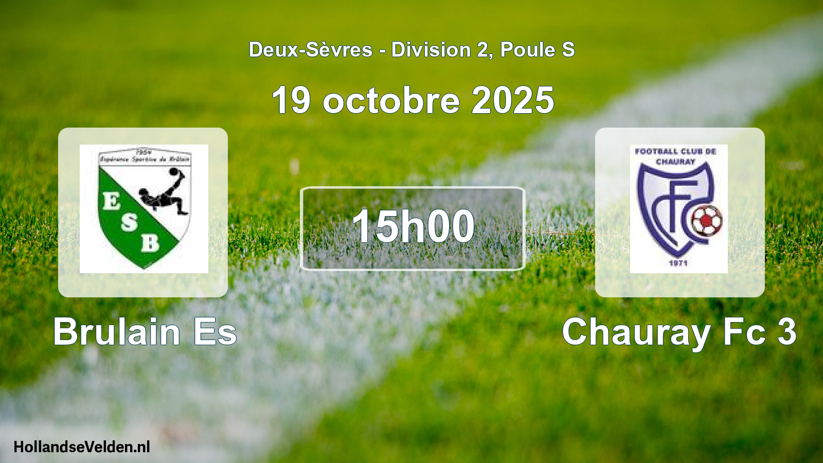 Geplande wedstrijd: Brulain Es - Chauray Fc 3 (19 oktober 2025)