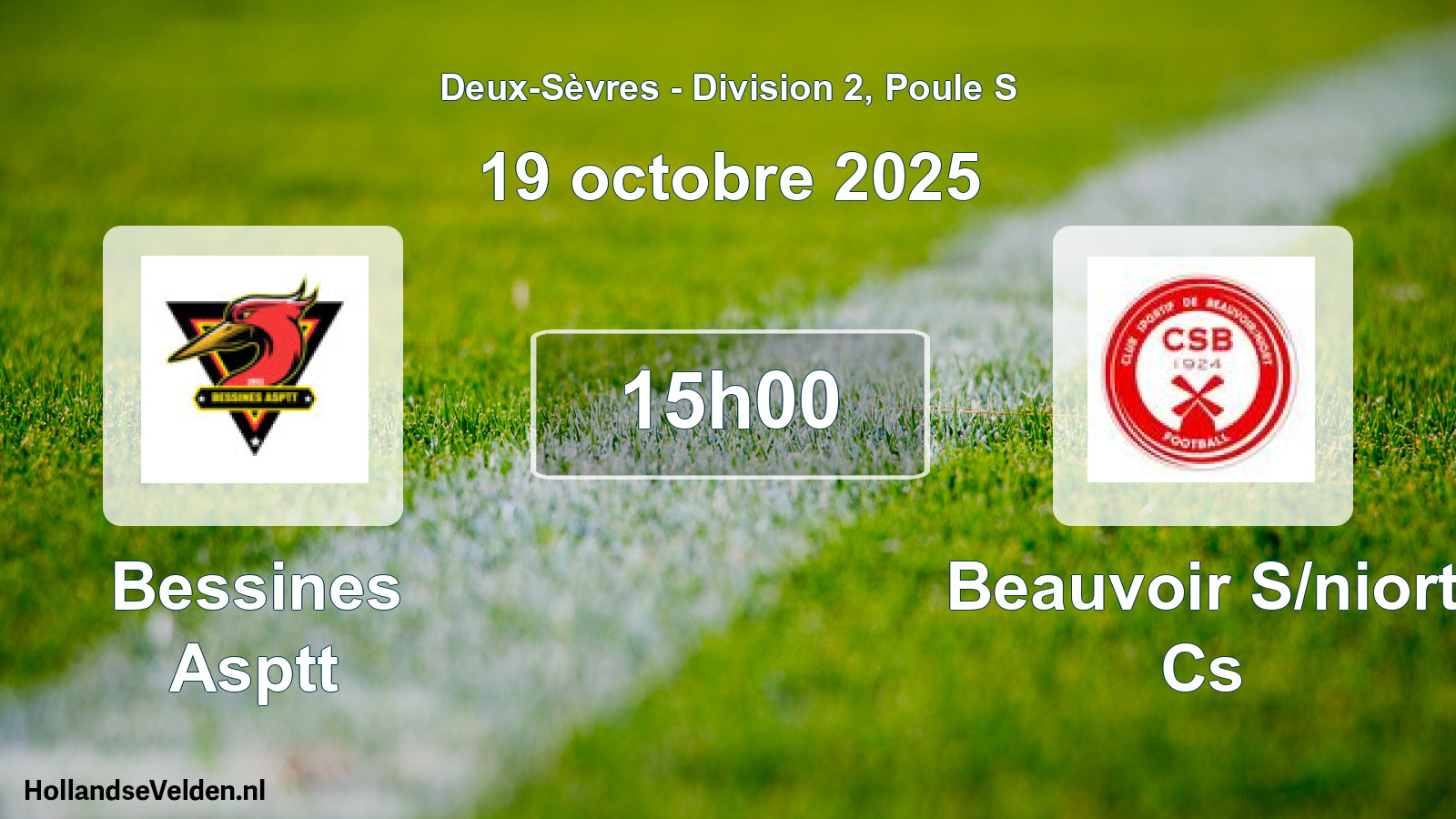 Geplande wedstrijd: Bessines Asptt - Beauvoir S/niort Cs (19 octobre 2025)