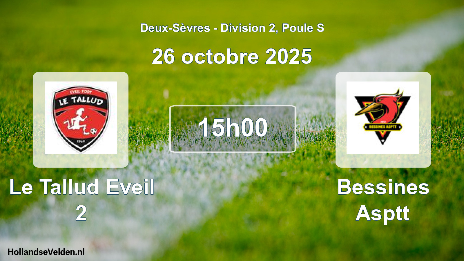 Geplande wedstrijd: Le Tallud Eveil 2 - Bessines Asptt (26 octobre 2025)