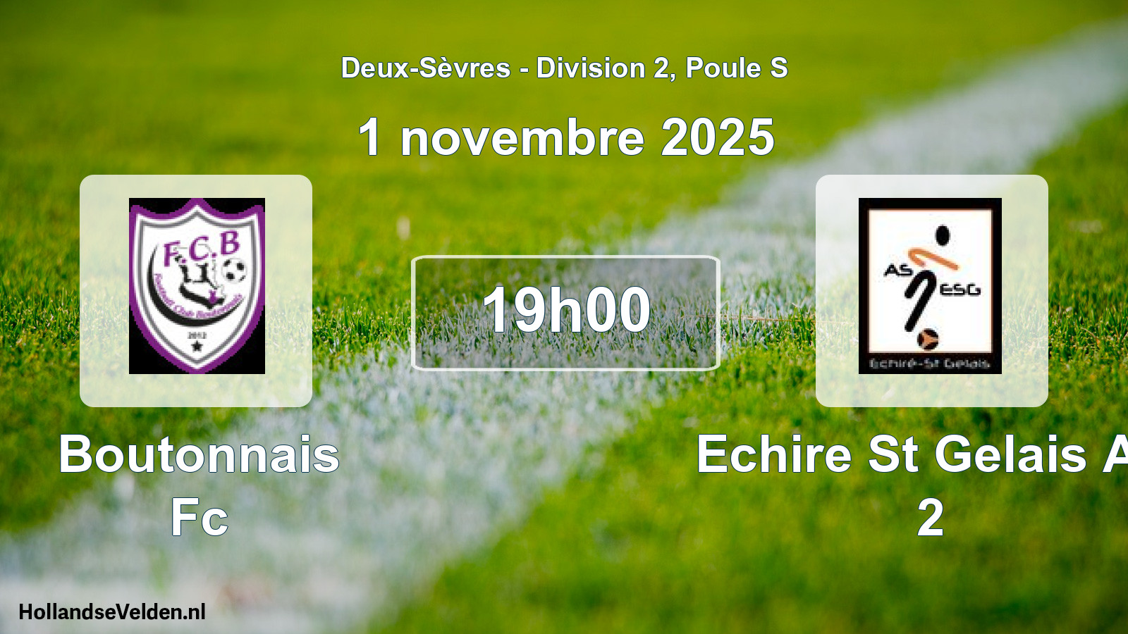 Geplande wedstrijd: Boutonnais Fc - Echire St Gelais As 2 (1 novembre 2025)