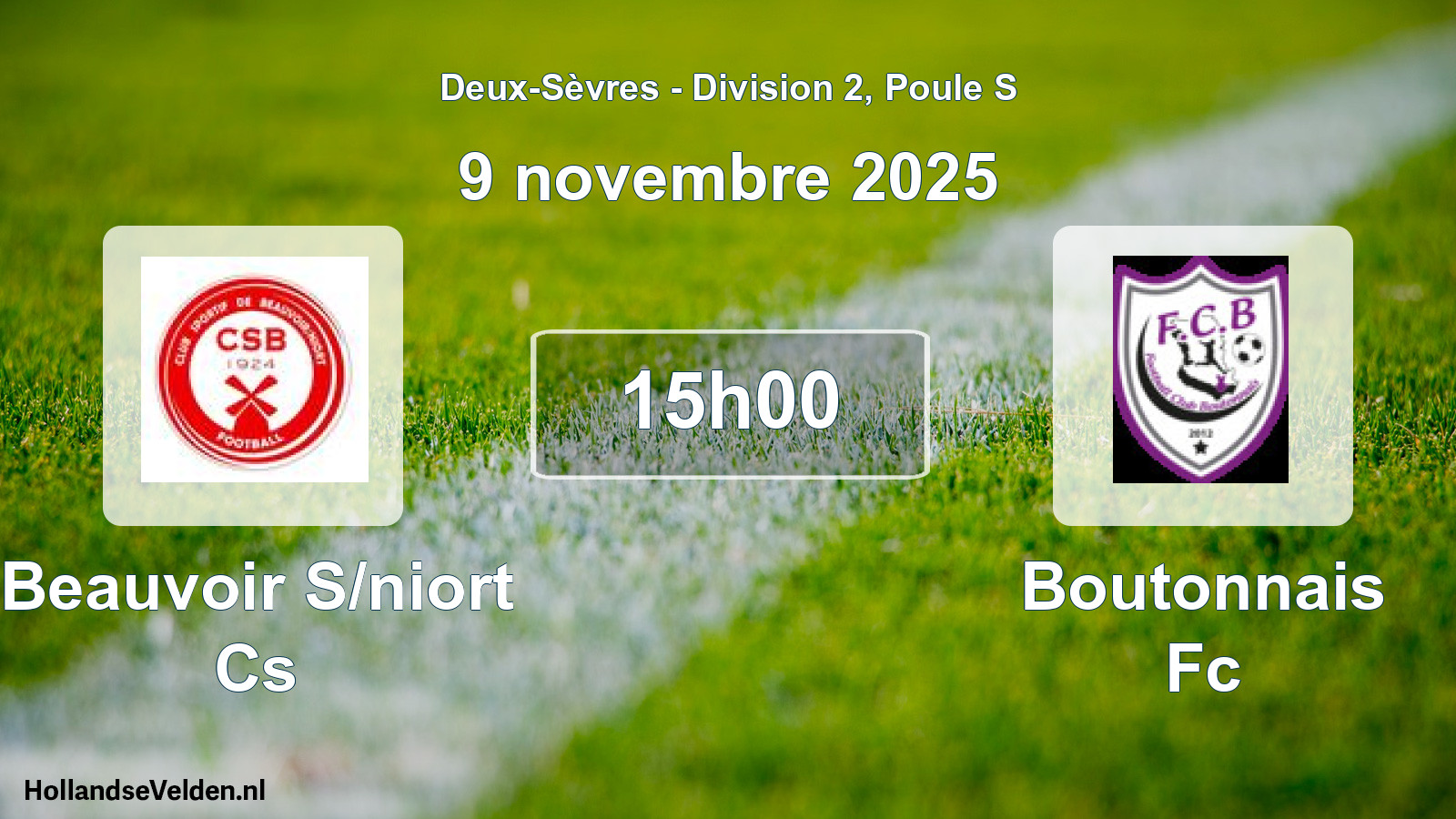 Geplande wedstrijd: Beauvoir S/niort Cs - Boutonnais Fc (9 novembre 2025)