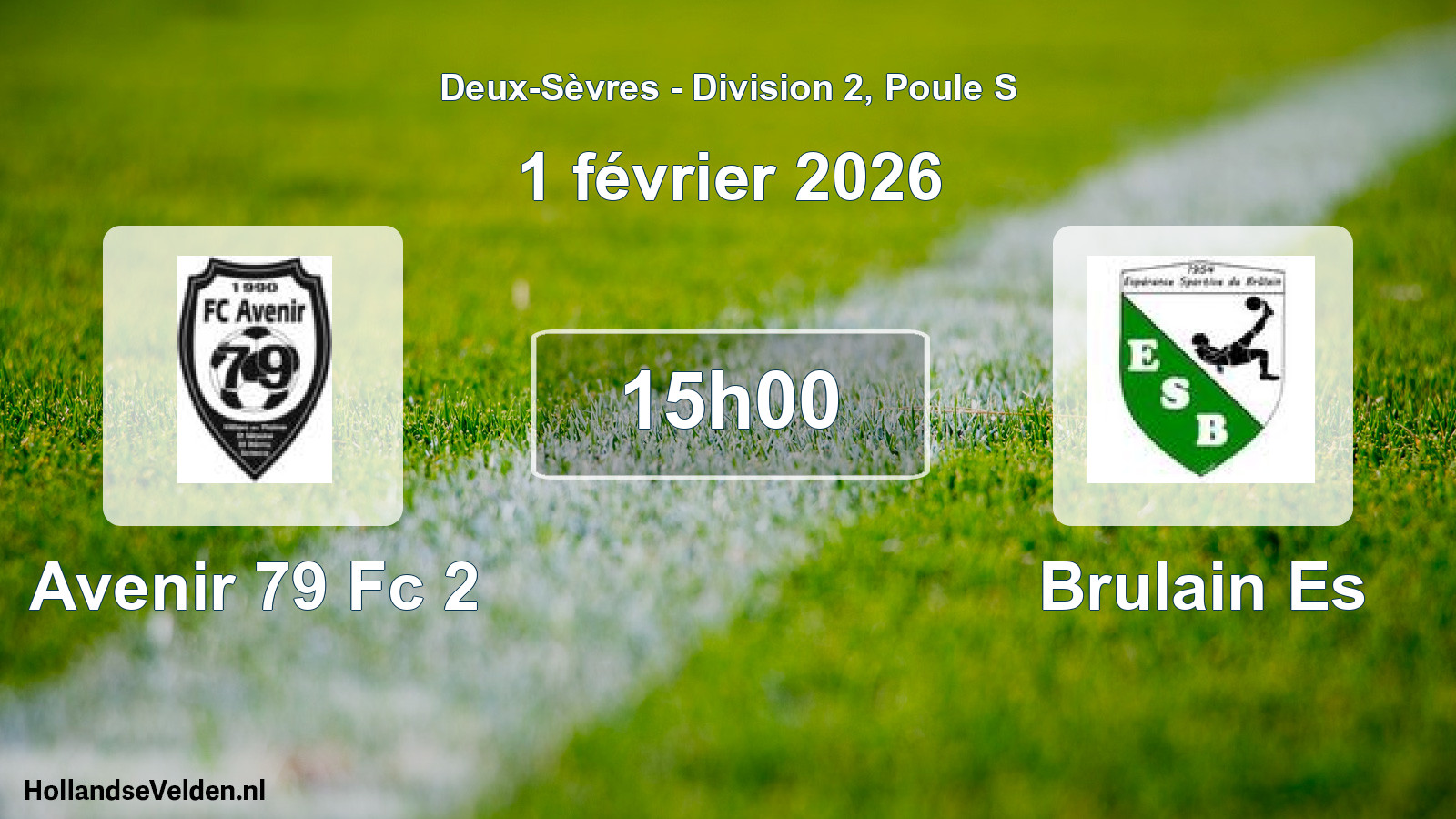 Geplande wedstrijd: Avenir 79 Fc 2 - Brulain Es (1 februari 2026)