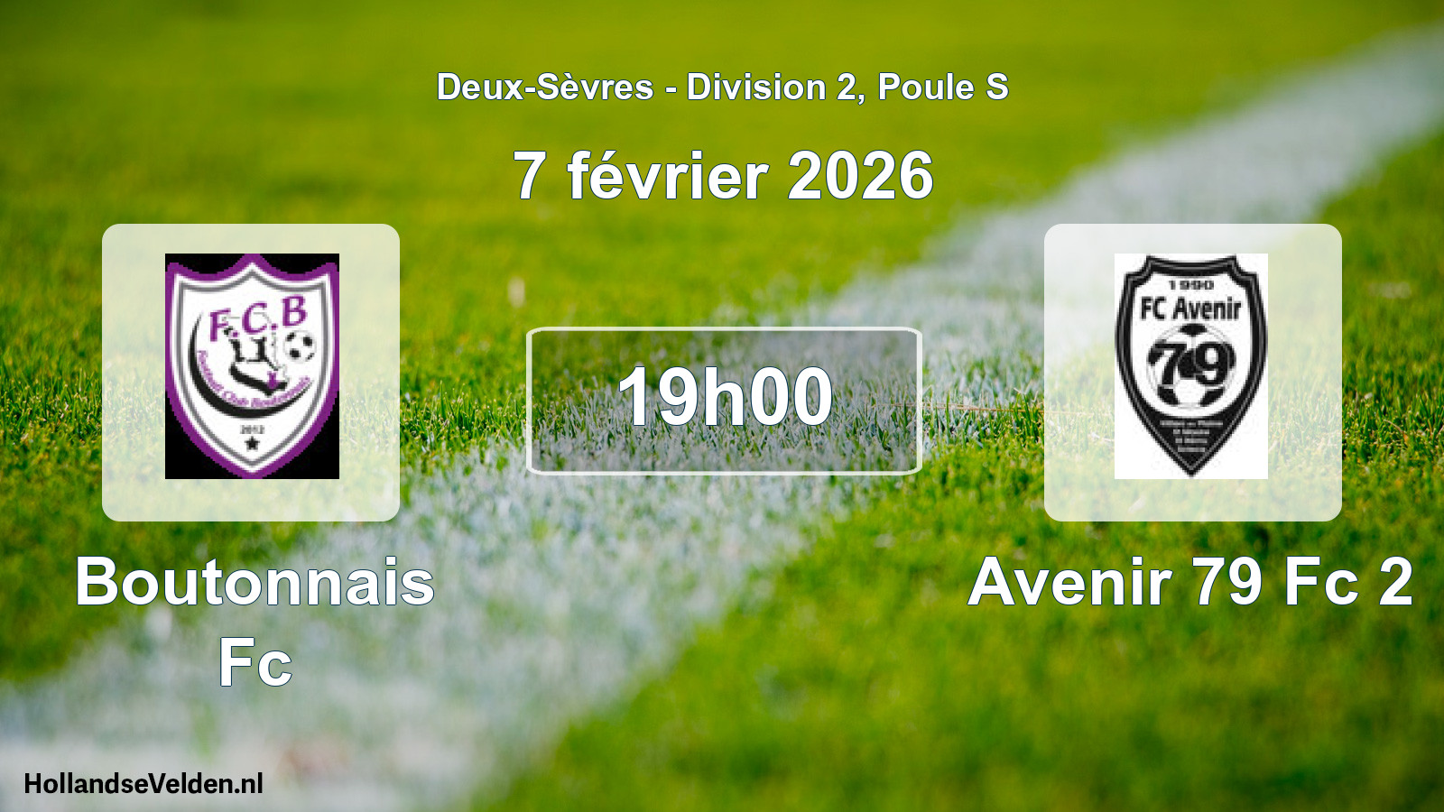 Geplande wedstrijd: Boutonnais Fc - Avenir 79 Fc 2 (7 février 2026)