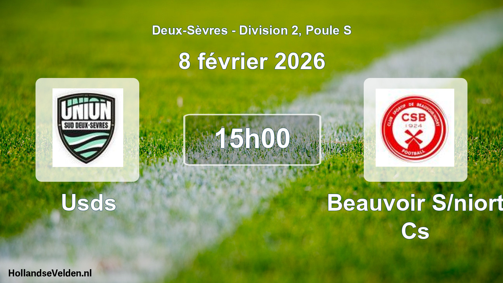 Geplande wedstrijd: Usds - Beauvoir S/niort Cs (8 février 2026)