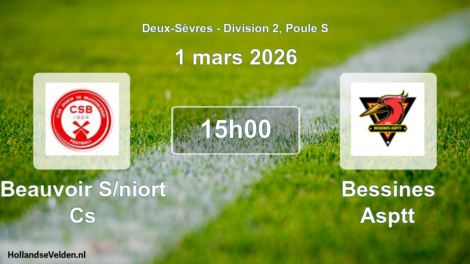 Geplande wedstrijd: Beauvoir S/niort Cs - Bessines Asptt (1 mars 2026)