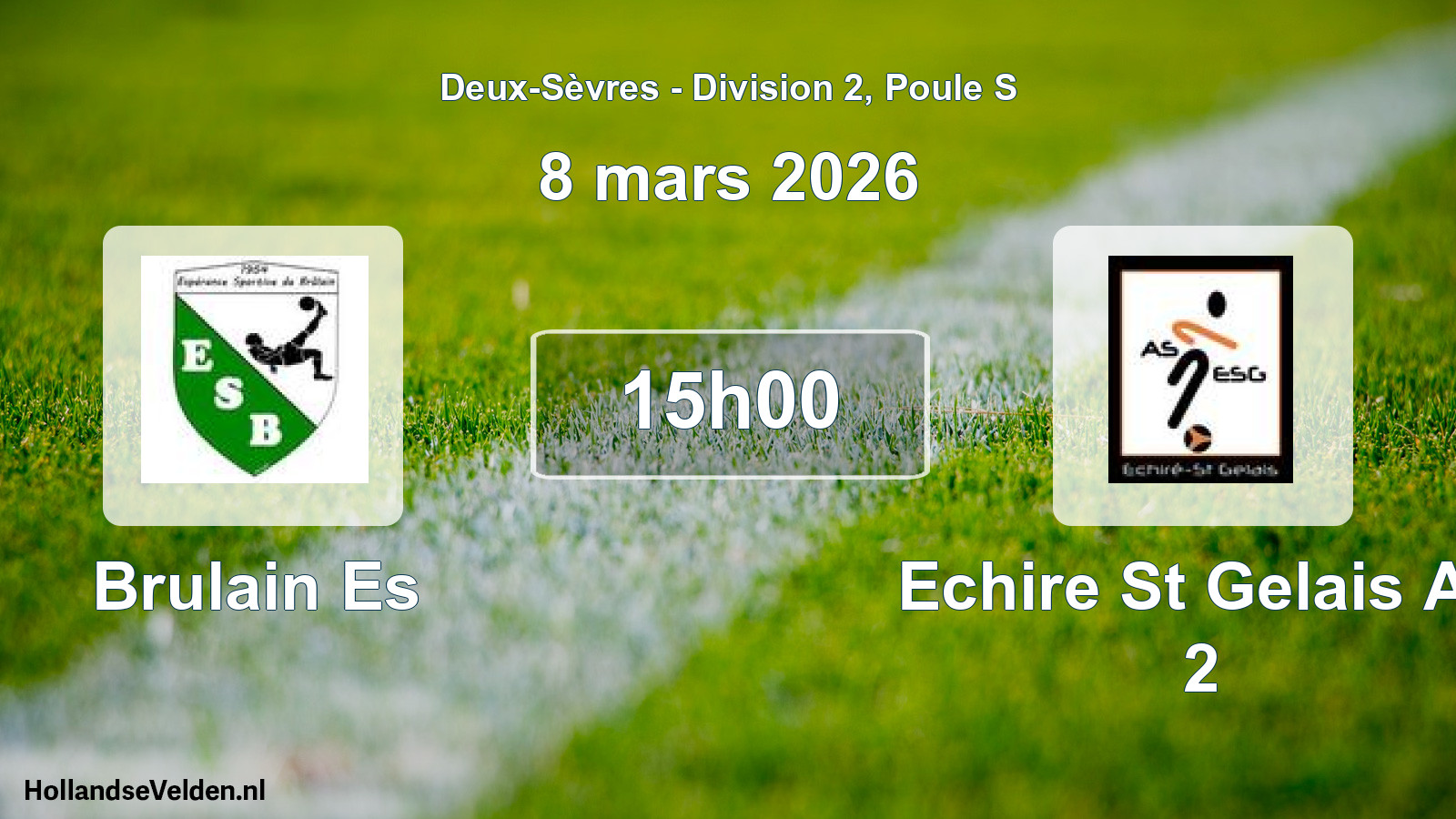 Geplande wedstrijd: Brulain Es - Echire St Gelais As 2 (8 mars 2026)