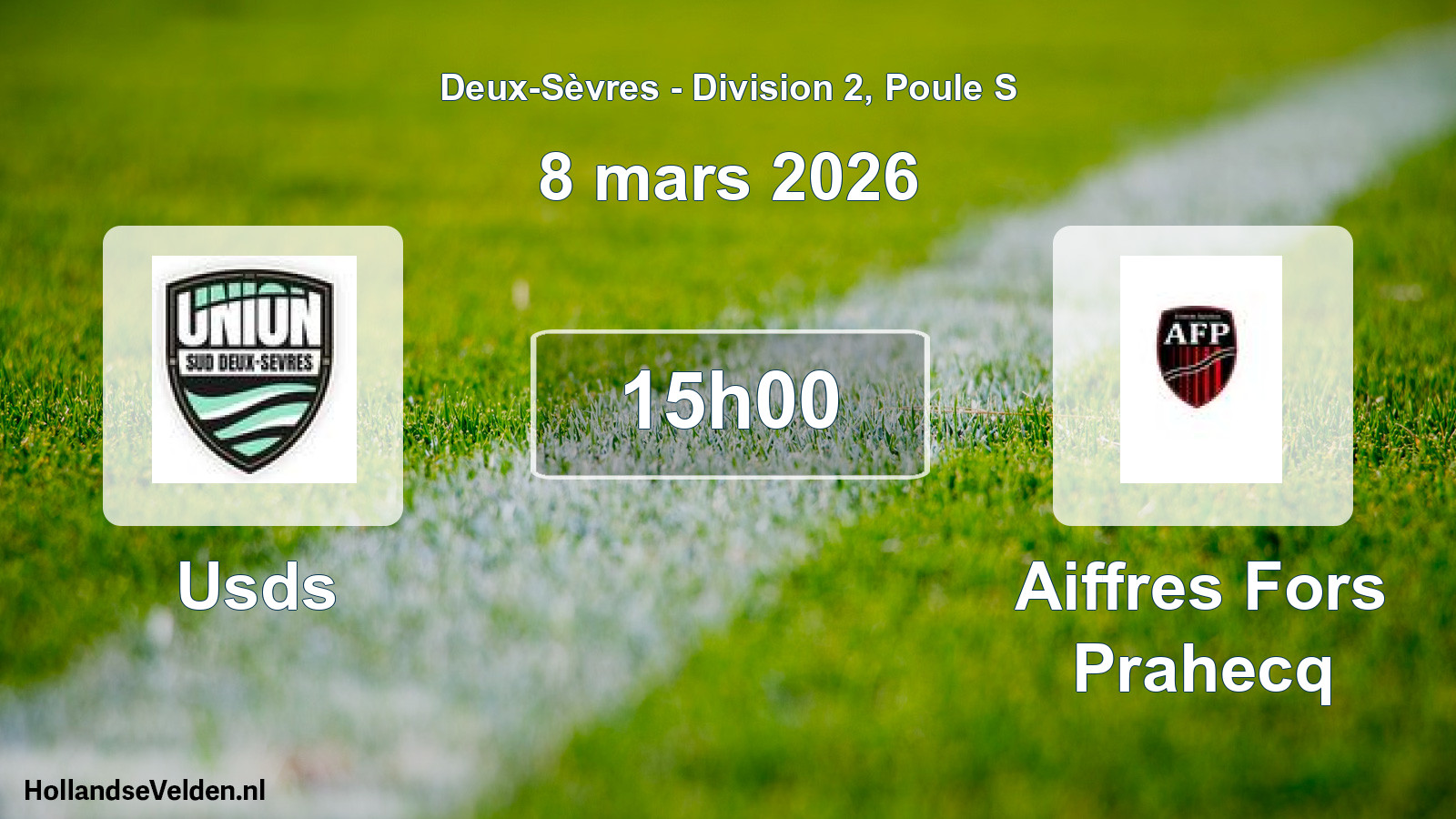 Geplande wedstrijd: Usds - Aiffres Fors Prahecq (8 mars 2026)