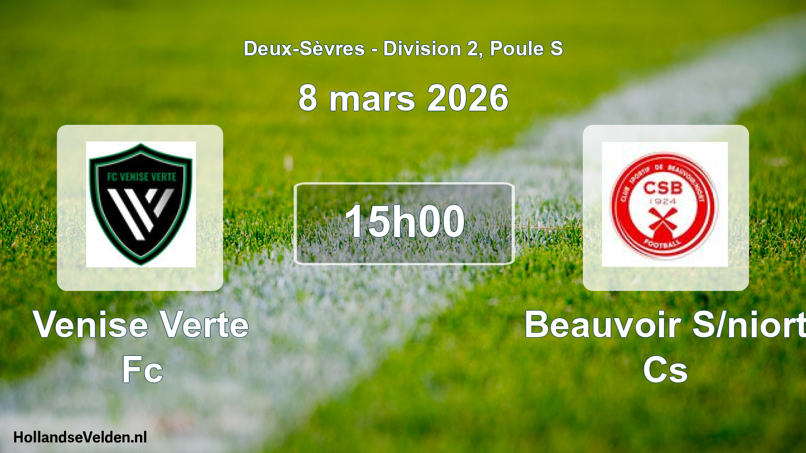 Geplande wedstrijd: Venise Verte Fc - Beauvoir S/niort Cs (8 mars 2026)