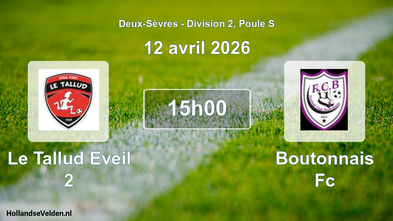 Geplande wedstrijd: Le Tallud Eveil 2 - Boutonnais Fc (12 april 2026)