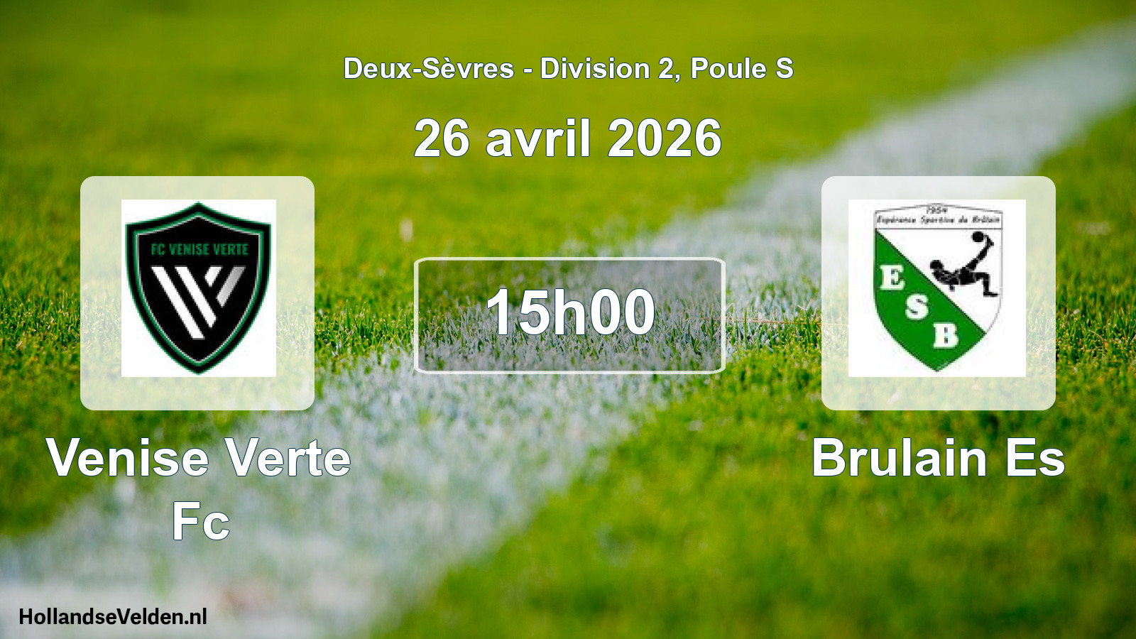 Geplande wedstrijd: Venise Verte Fc - Brulain Es (26 avril 2026)