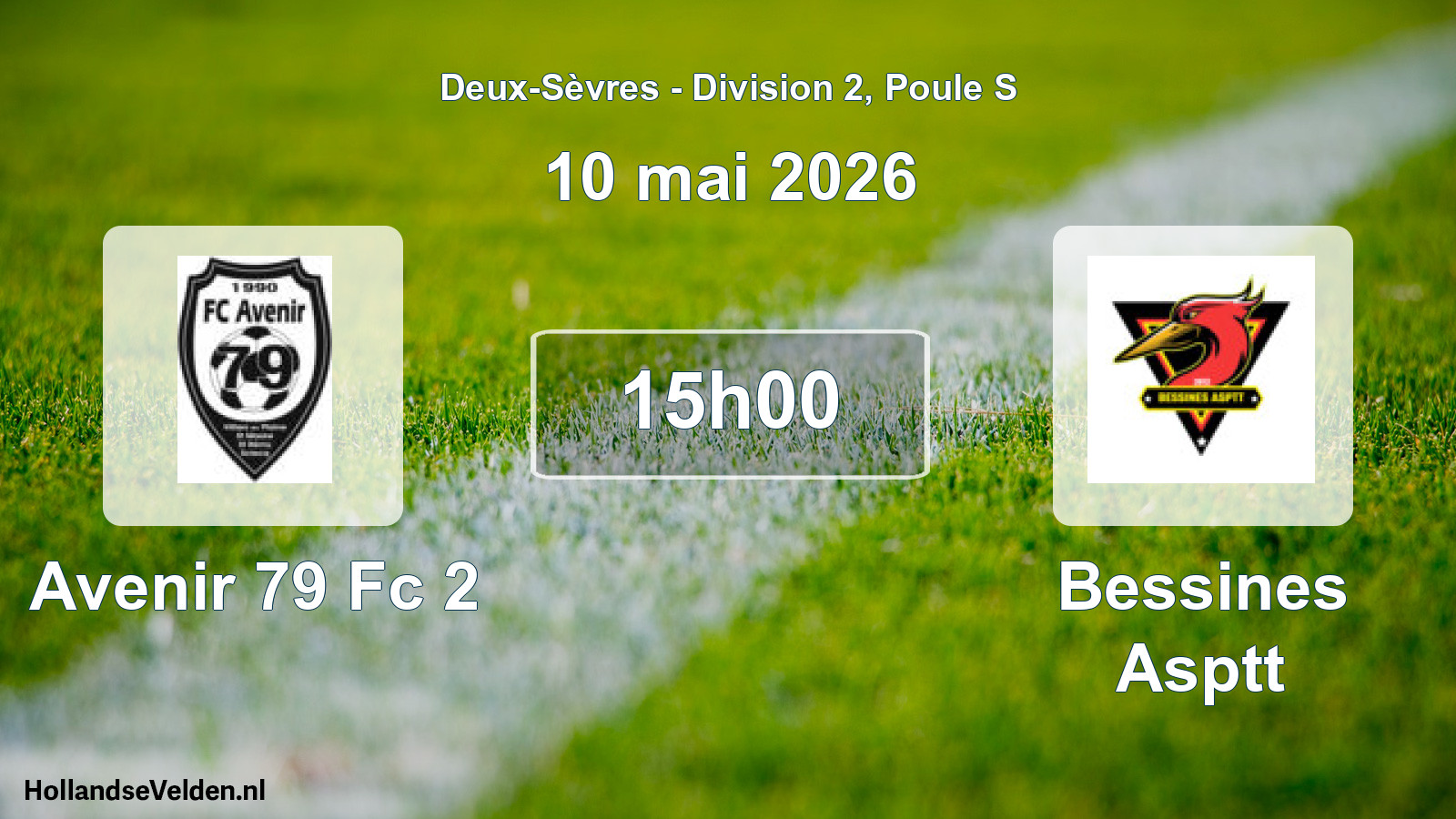 Geplande wedstrijd: Avenir 79 Fc 2 - Bessines Asptt (10 mai 2026)