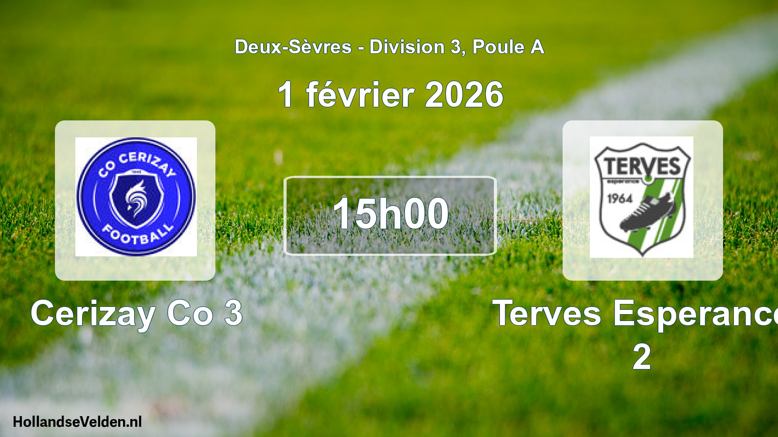 Geplande wedstrijd: Cerizay Co 3 - Terves Esperance 2 (1 février 2026)