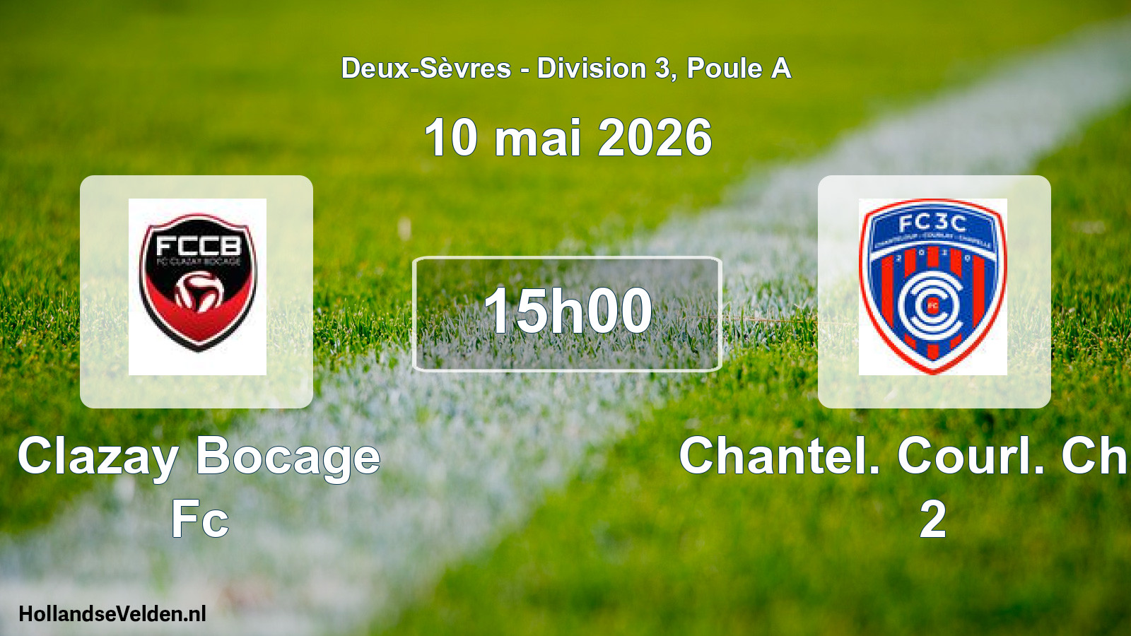 Geplande wedstrijd: Clazay Bocage Fc - Chantel. Courl. Chap 2 (10 mai 2026)