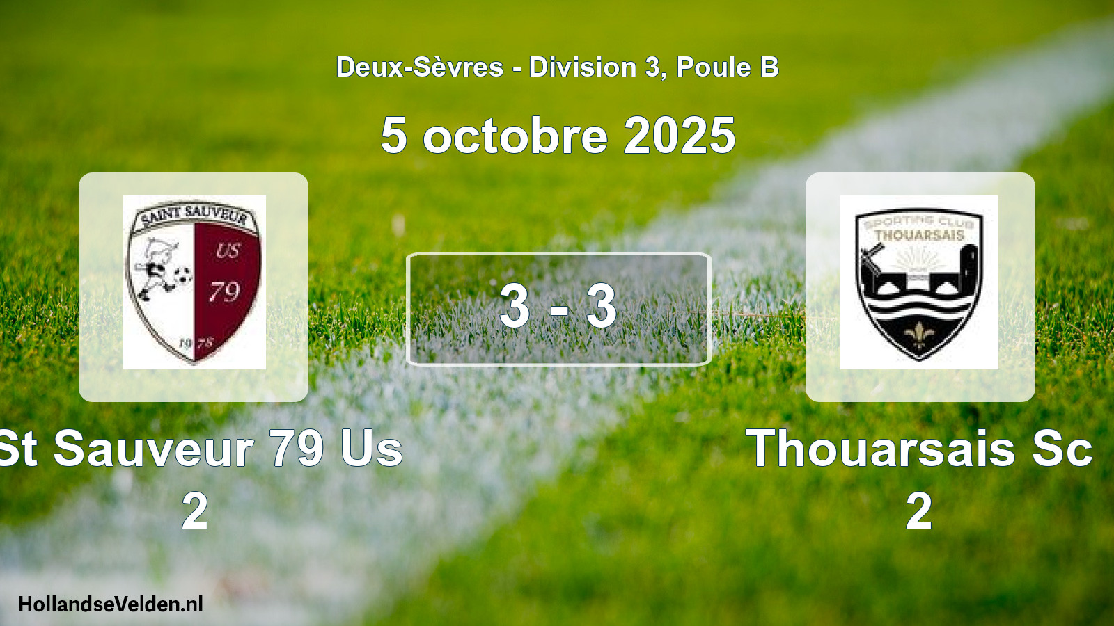 Gespeelde wedstrijd: St Sauveur 79 Us 2 - Thouarsais Sc 2 3 - 3 (5 octobre 2025)