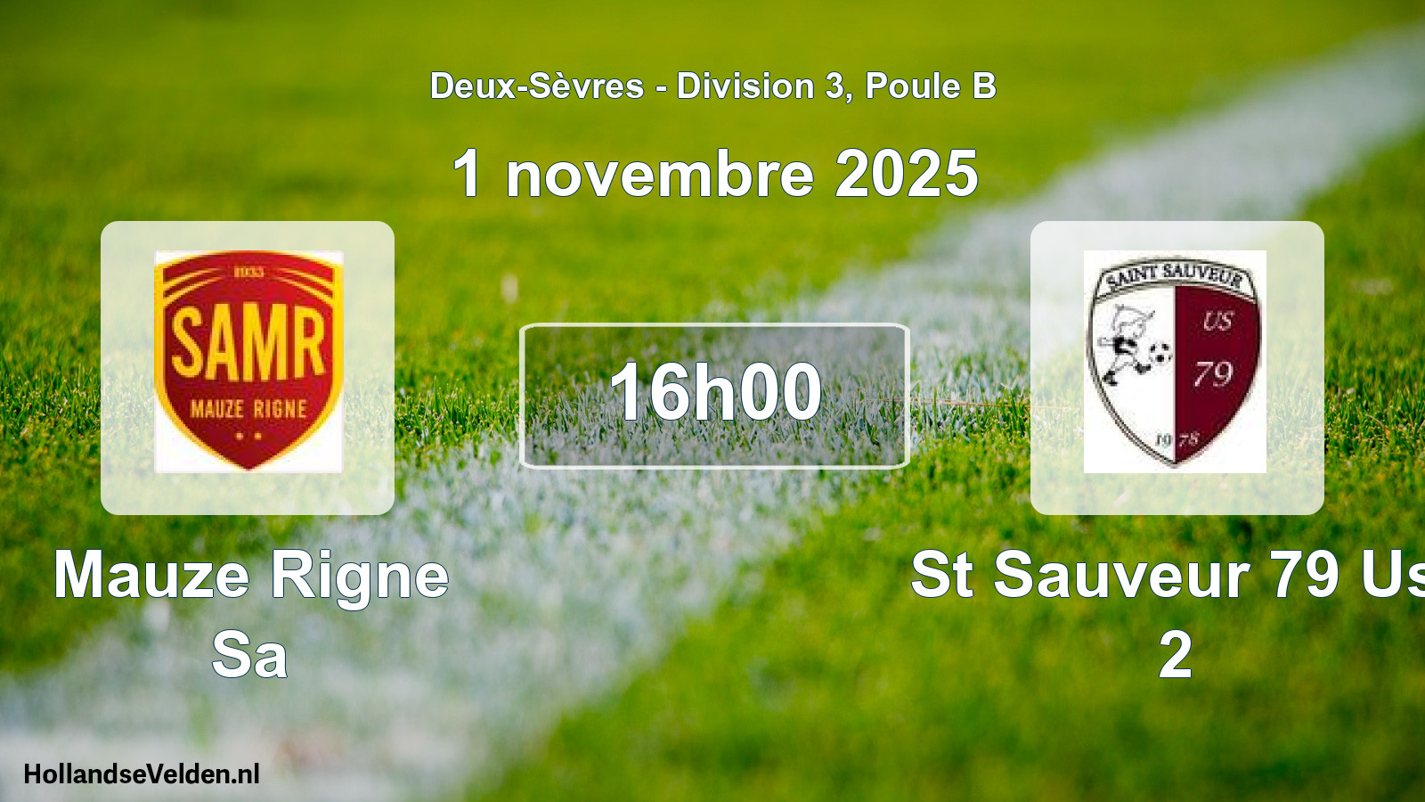 Geplande wedstrijd: Mauze Rigne Sa - St Sauveur 79 Us 2 (1 novembre 2025)