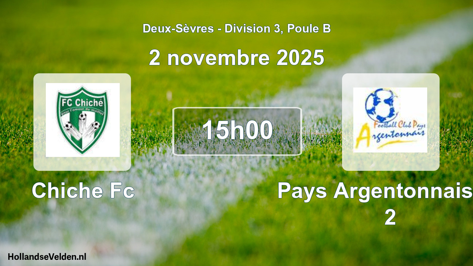 Scheduled Match: Chiche Fc - Pays Argentonnais Fc 2 (2 November 2025)
