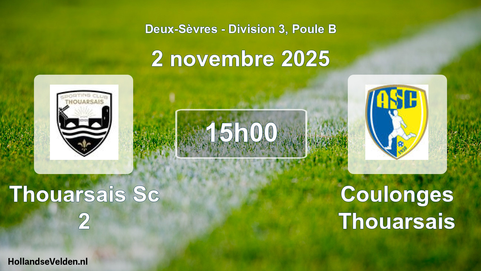 Geplande wedstrijd: Thouarsais Sc 2 - Coulonges Thouarsais (2 novembre 2025)