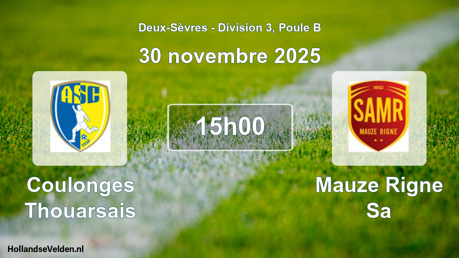Geplande wedstrijd: Coulonges Thouarsais - Mauze Rigne Sa (30 novembre 2025)