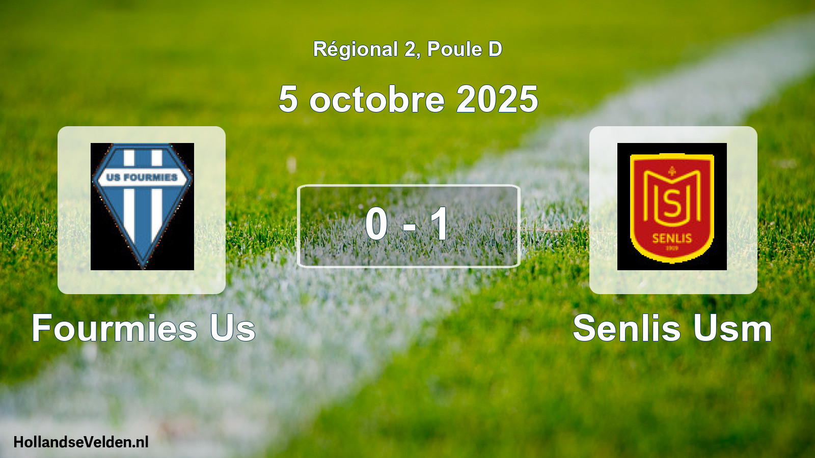 Total number of matches played: Fourmies Us - Senlis Usm 0 - 1 (5 October 2025)