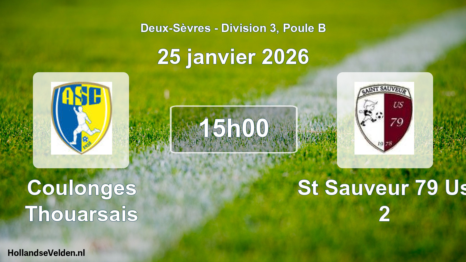 Geplande wedstrijd: Coulonges Thouarsais - St Sauveur 79 Us 2 (25 janvier 2026)