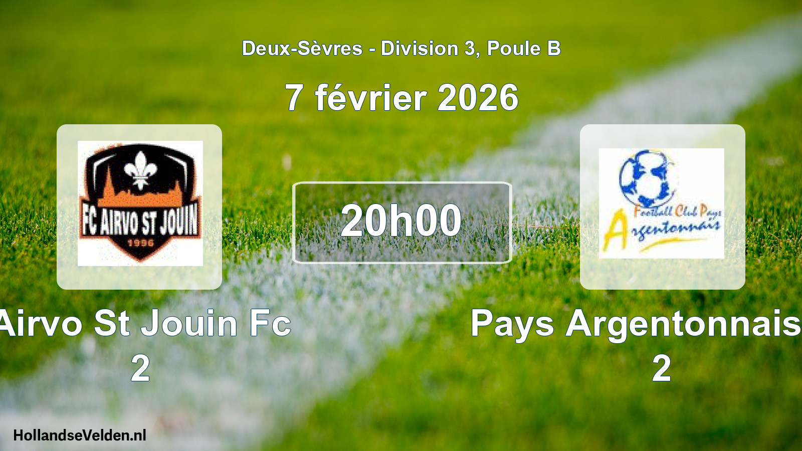 Scheduled Match: Airvo St Jouin Fc 2 - Pays Argentonnais Fc 2 (7 February 2026)