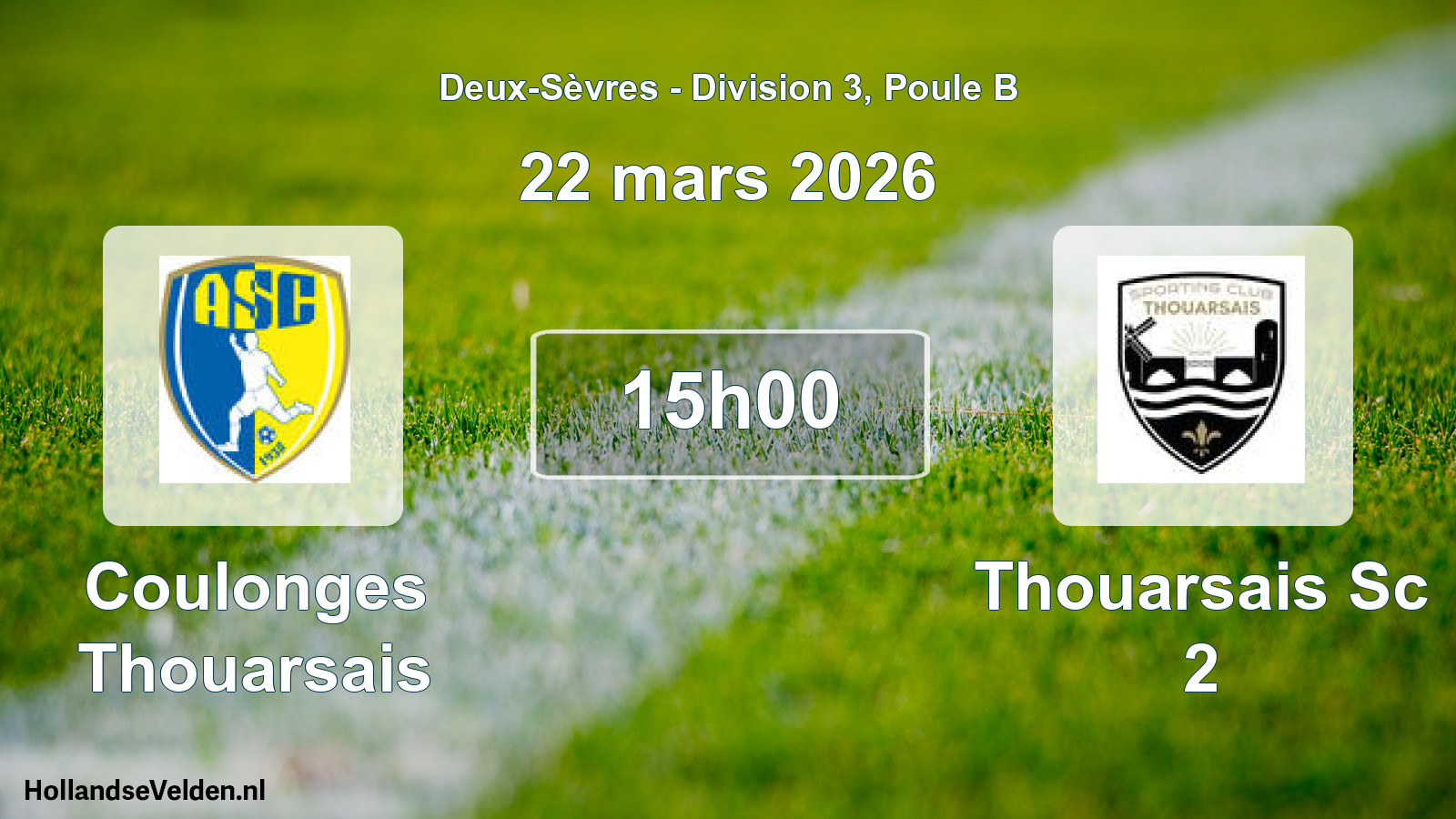 Geplande wedstrijd: Coulonges Thouarsais - Thouarsais Sc 2 (22 mars 2026)