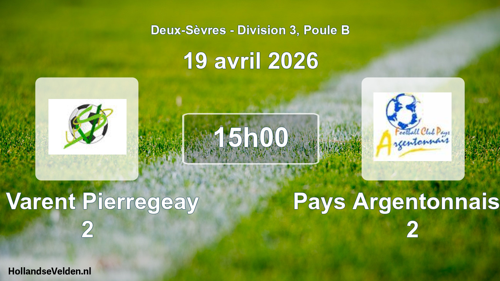 Scheduled Match: St Varent Pierregeay 2 - Pays Argentonnais Fc 2 (19 April 2026)