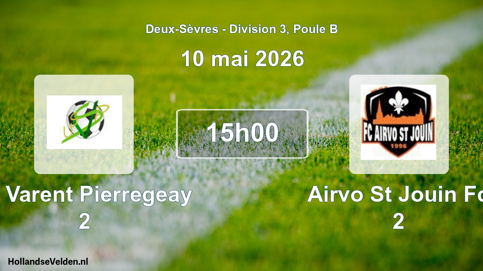 Geplande wedstrijd: St Varent Pierregeay 2 - Airvo St Jouin Fc 2 (10 mai 2026)