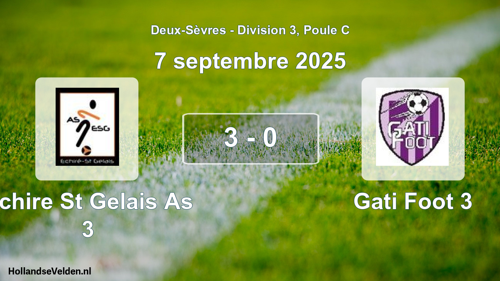 Gespeelde wedstrijd: Echire St Gelais As 3 - Gati Foot 3 3 - 0 (7 september 2025)