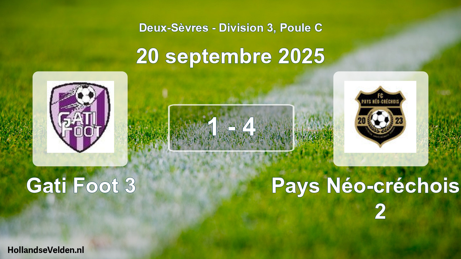 Gespeelde wedstrijd: Gati Foot 3 - Pays Néo-créchois Fc 2 1 - 4 (20 septembre 2025)