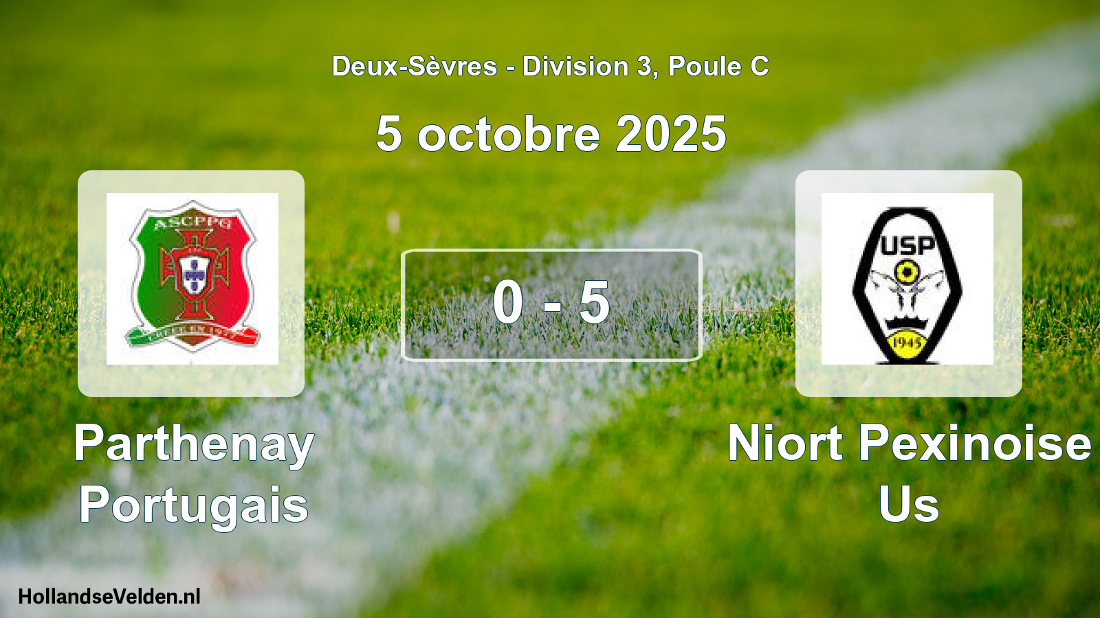 Gespeelde wedstrijd: Parthenay Portugais - Niort Pexinoise Us 0 - 5 (5 octobre 2025)
