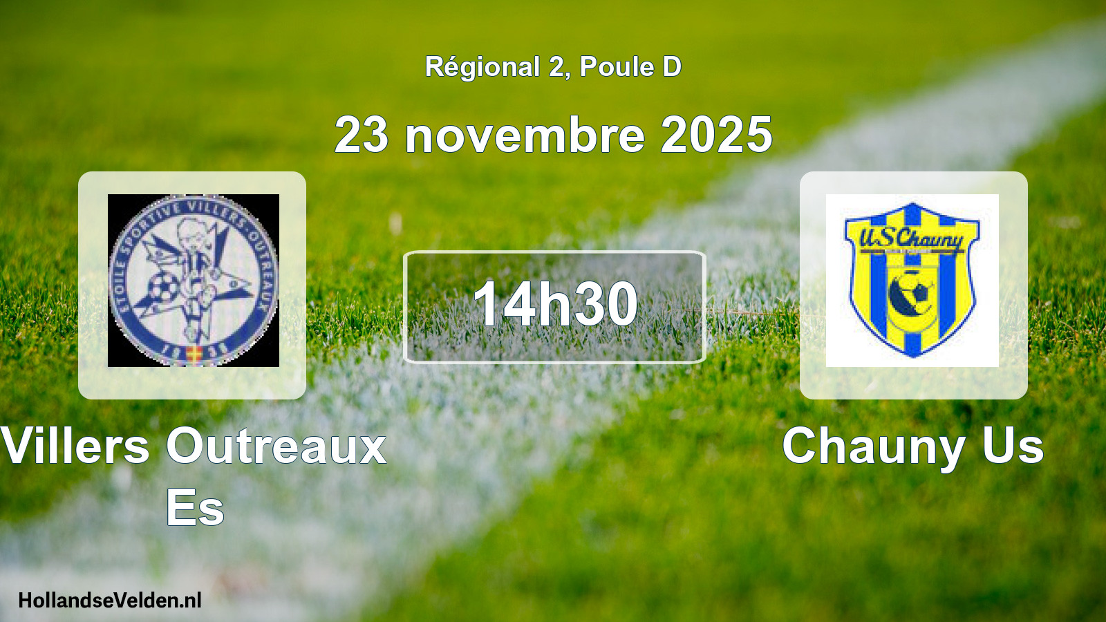Geplande wedstrijd: Villers Outreaux Es - Chauny Us (23 novembre 2025)