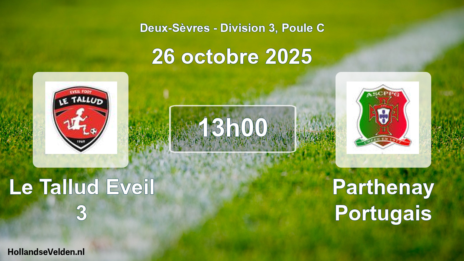 Geplande wedstrijd: Le Tallud Eveil 3 - Parthenay Portugais (26 oktober 2025)