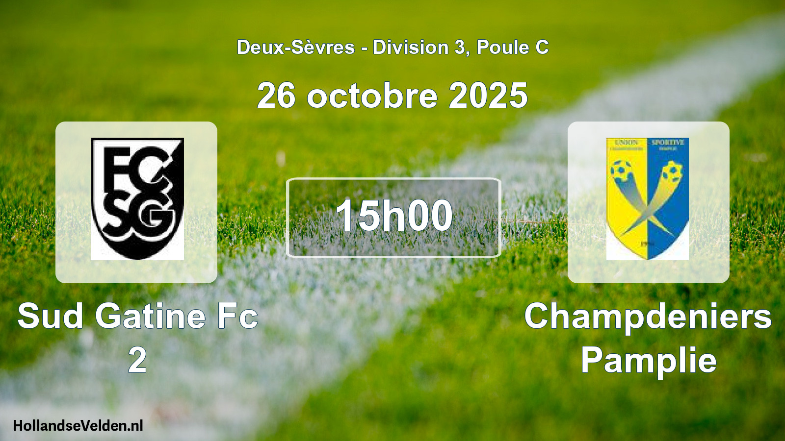 Geplande wedstrijd: Sud Gatine Fc 2 - Champdeniers Pamplie (26 octobre 2025)
