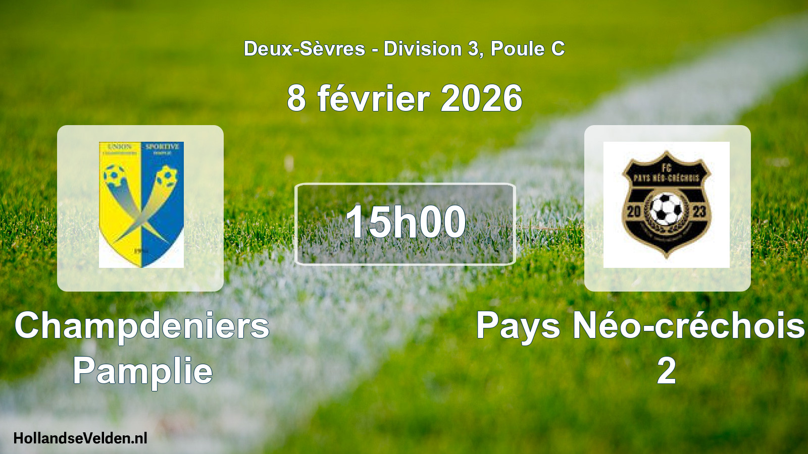 Geplande wedstrijd: Champdeniers Pamplie - Pays Néo-créchois Fc 2 (8 février 2026)