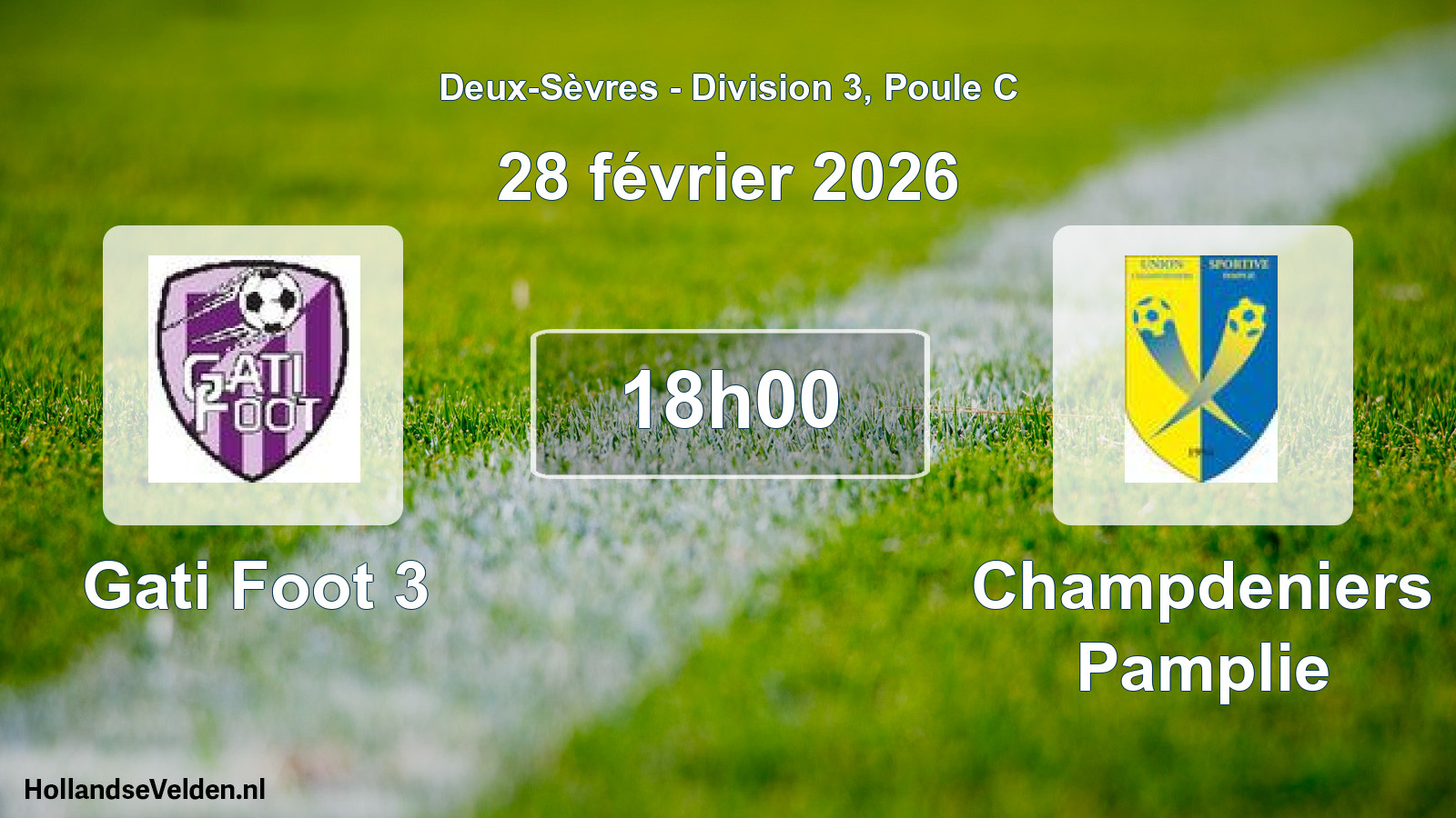 Geplande wedstrijd: Gati Foot 3 - Champdeniers Pamplie (28 février 2026)