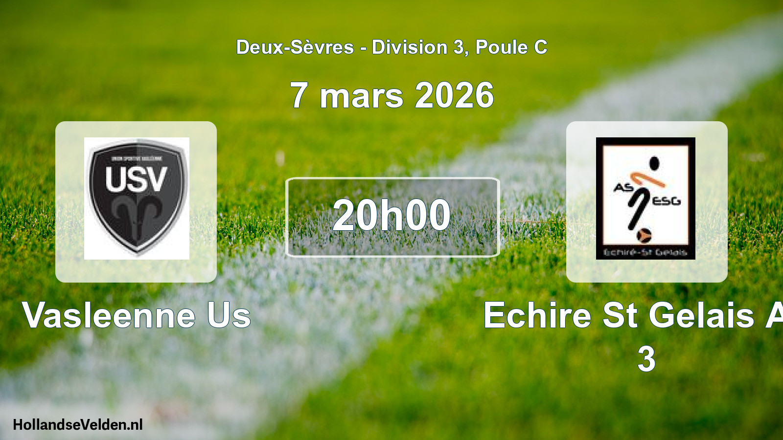 Geplande wedstrijd: Vasleenne Us - Echire St Gelais As 3 (7 maart 2026)