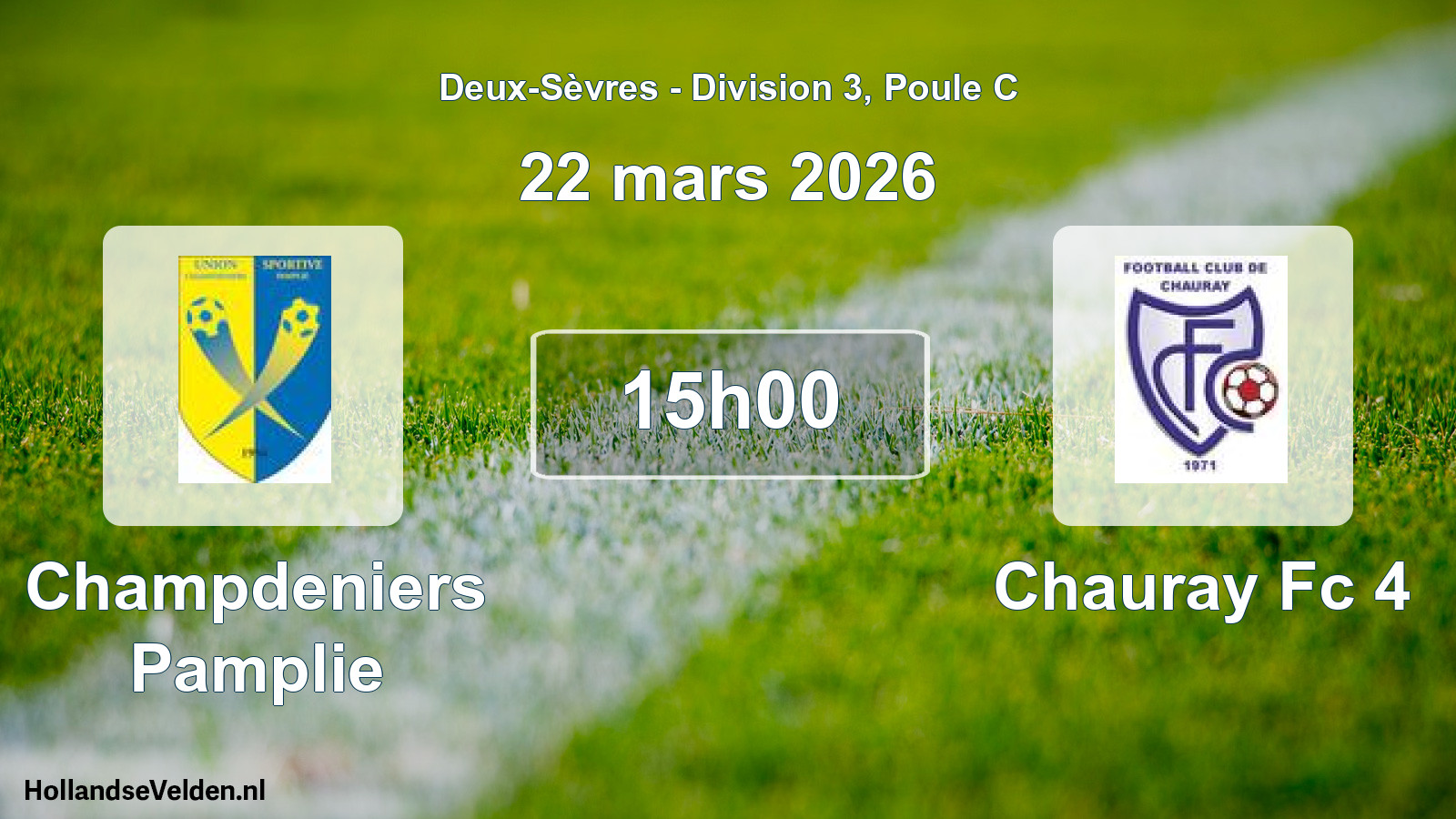 Geplande wedstrijd: Champdeniers Pamplie - Chauray Fc 4 (22 mars 2026)