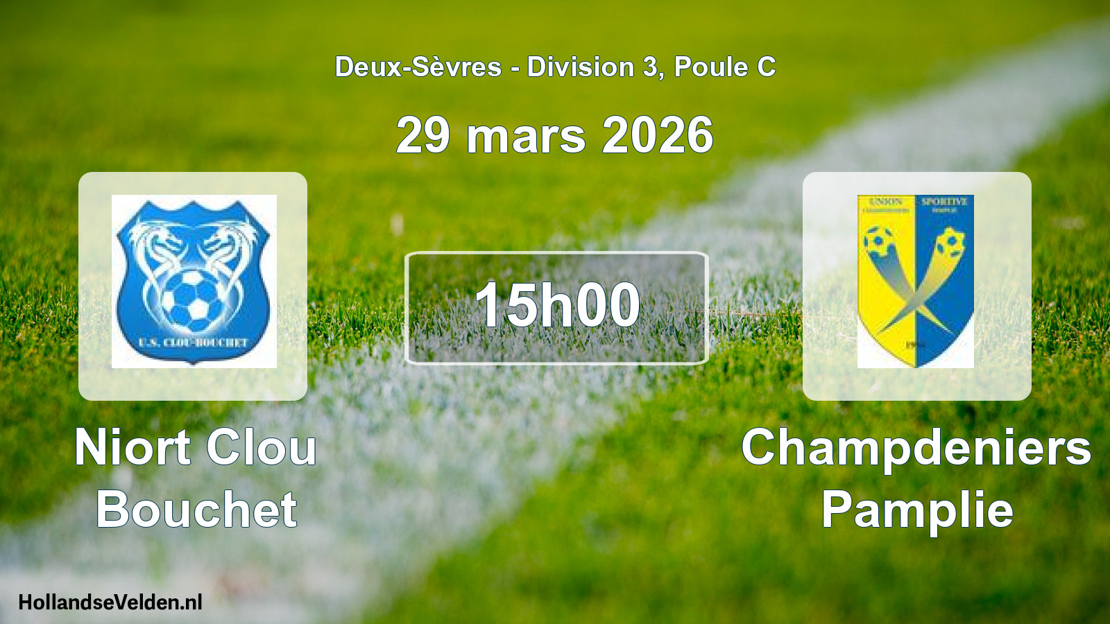 Geplande wedstrijd: Niort Clou Bouchet - Champdeniers Pamplie (29 mars 2026)