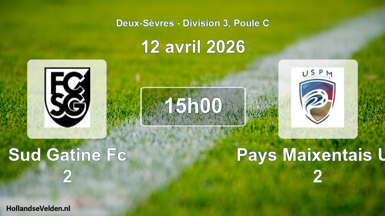 Geplande wedstrijd: Sud Gatine Fc 2 - Pays Maixentais Us 2 (12 avril 2026)